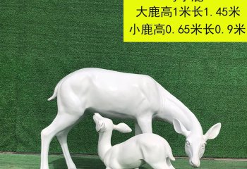 玻璃鋼母子鹿雕塑-玻璃鋼母子鹿雕塑，玻璃鋼母子鹿動物雕塑  