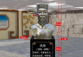 校園古代名人沈括頭像銅雕-校園古代名人銅雕 沈括銅雕