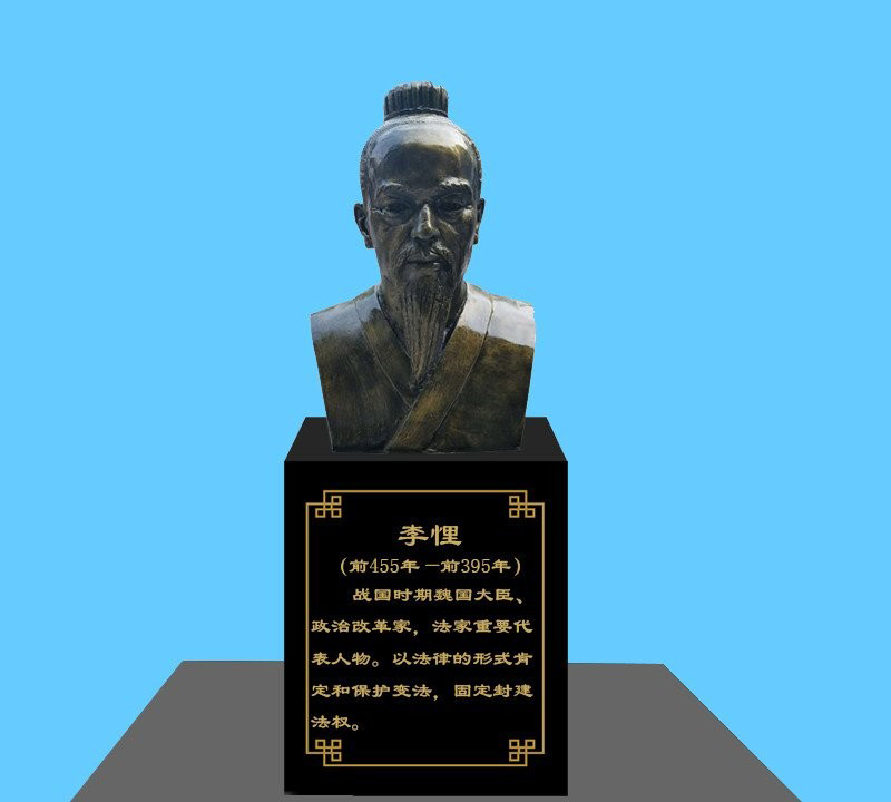 古代名人李悝胸像銅雕-古代名人銅雕 李悝銅雕高清圖片